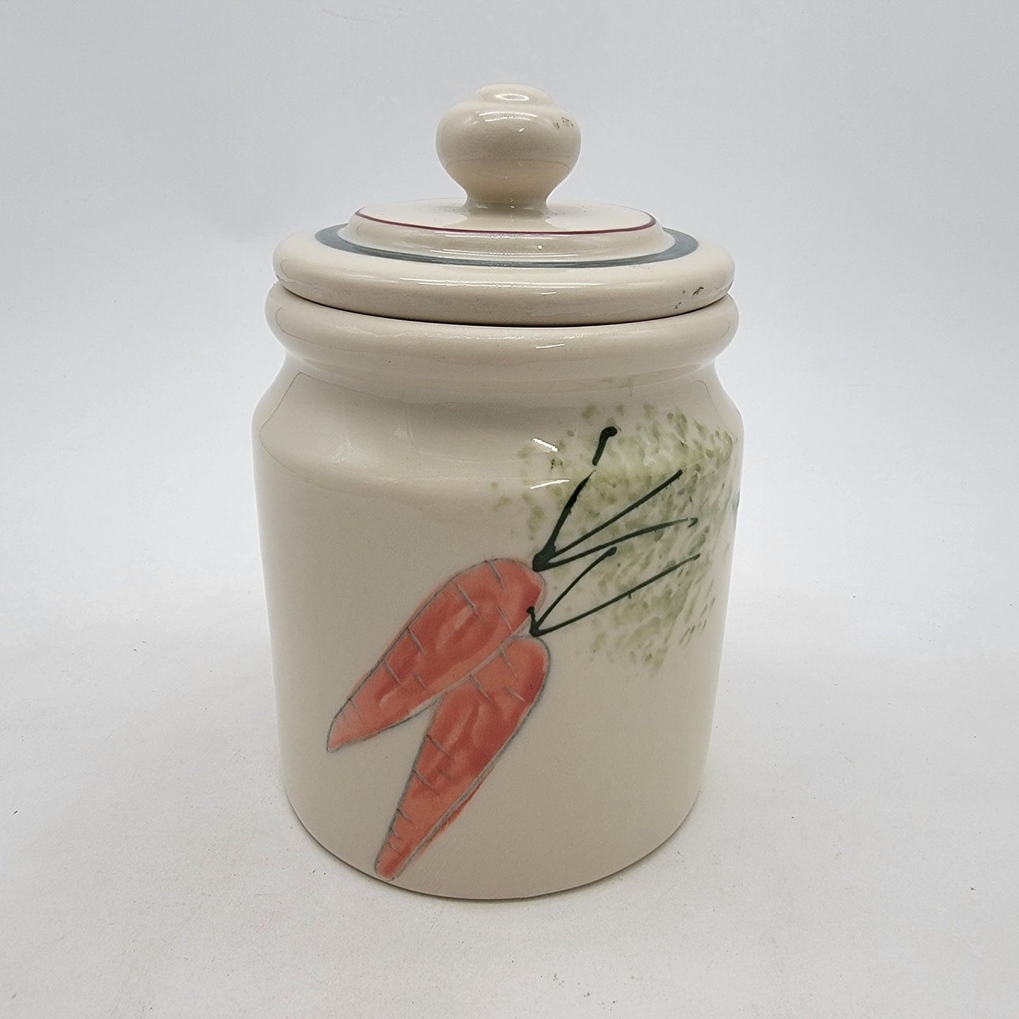 Vintage Hartstone Pottery "Farmers Market" Cannister With Lid