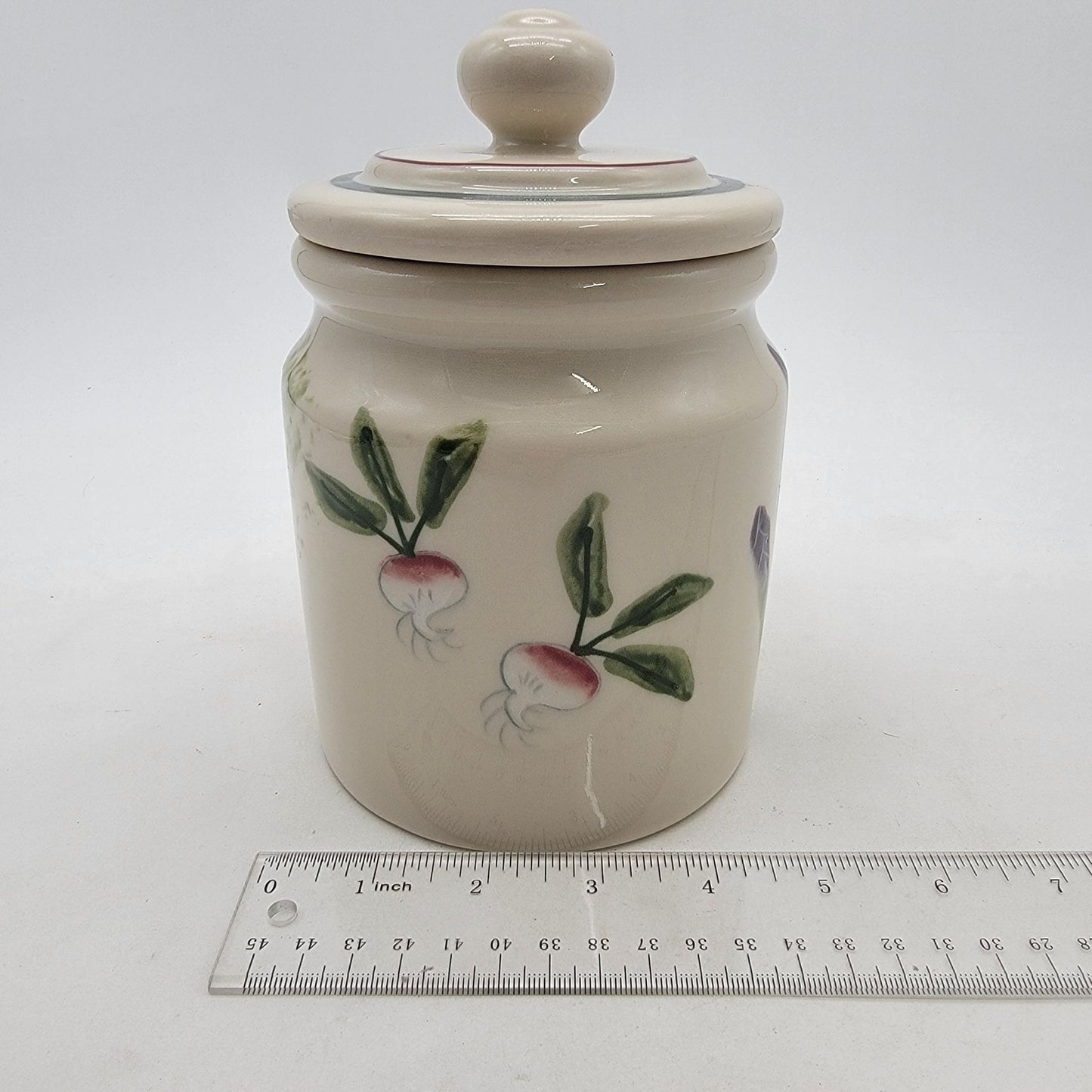 Vintage Hartstone Pottery "Farmers Market" Cannister With Lid