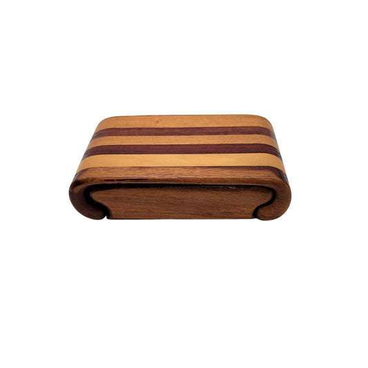 Handcrafted Wooden Marquetry Trinket Box With Sliding Drawer By El Sueno Costa Rica