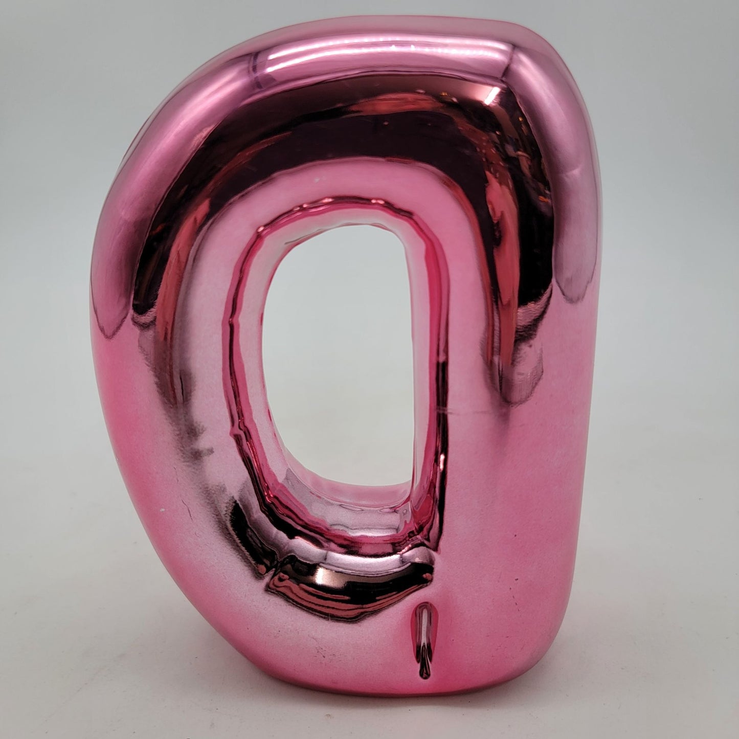 Metallic Pink Balloon Letter D Decorative Art