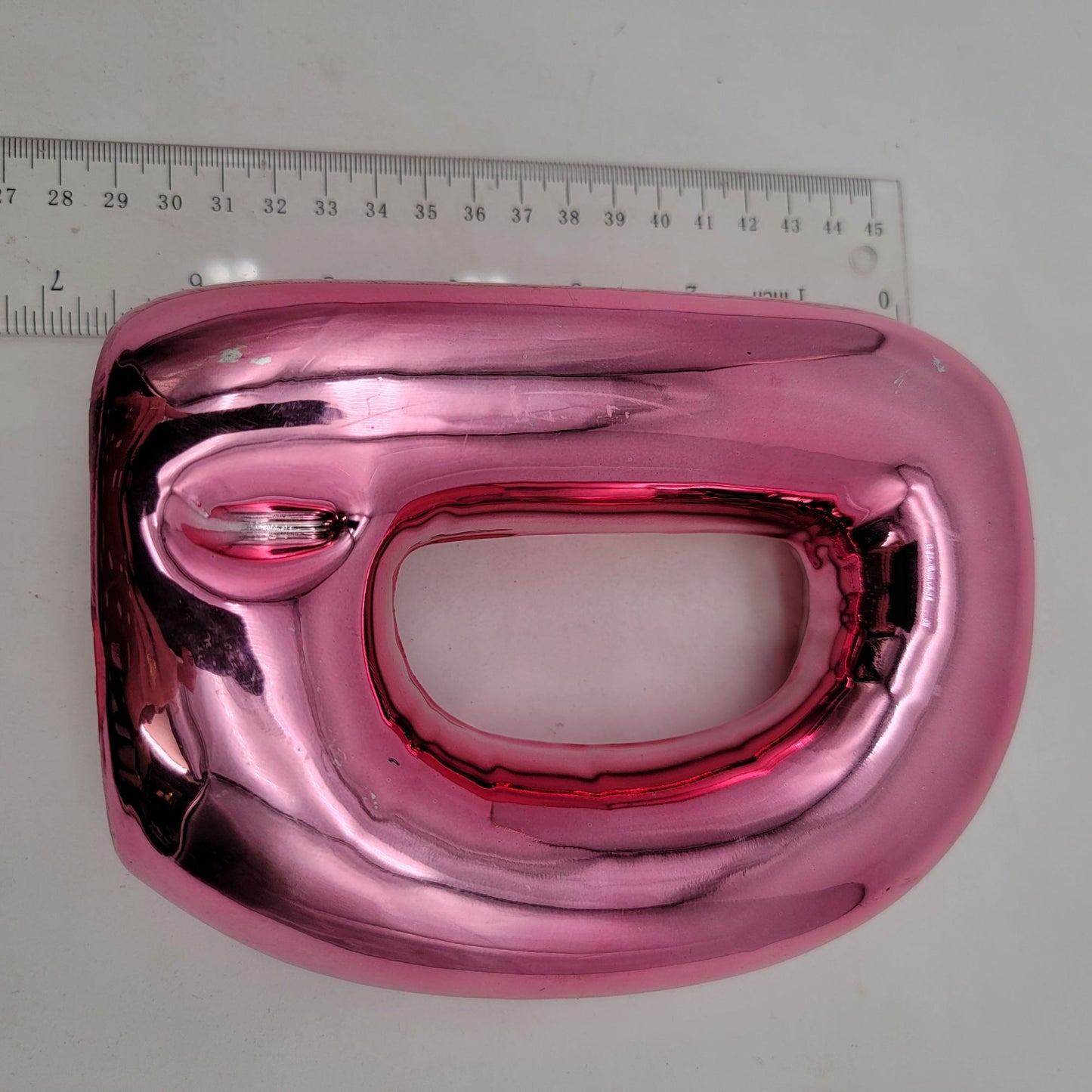 Metallic Pink Balloon Letter D Decorative Art