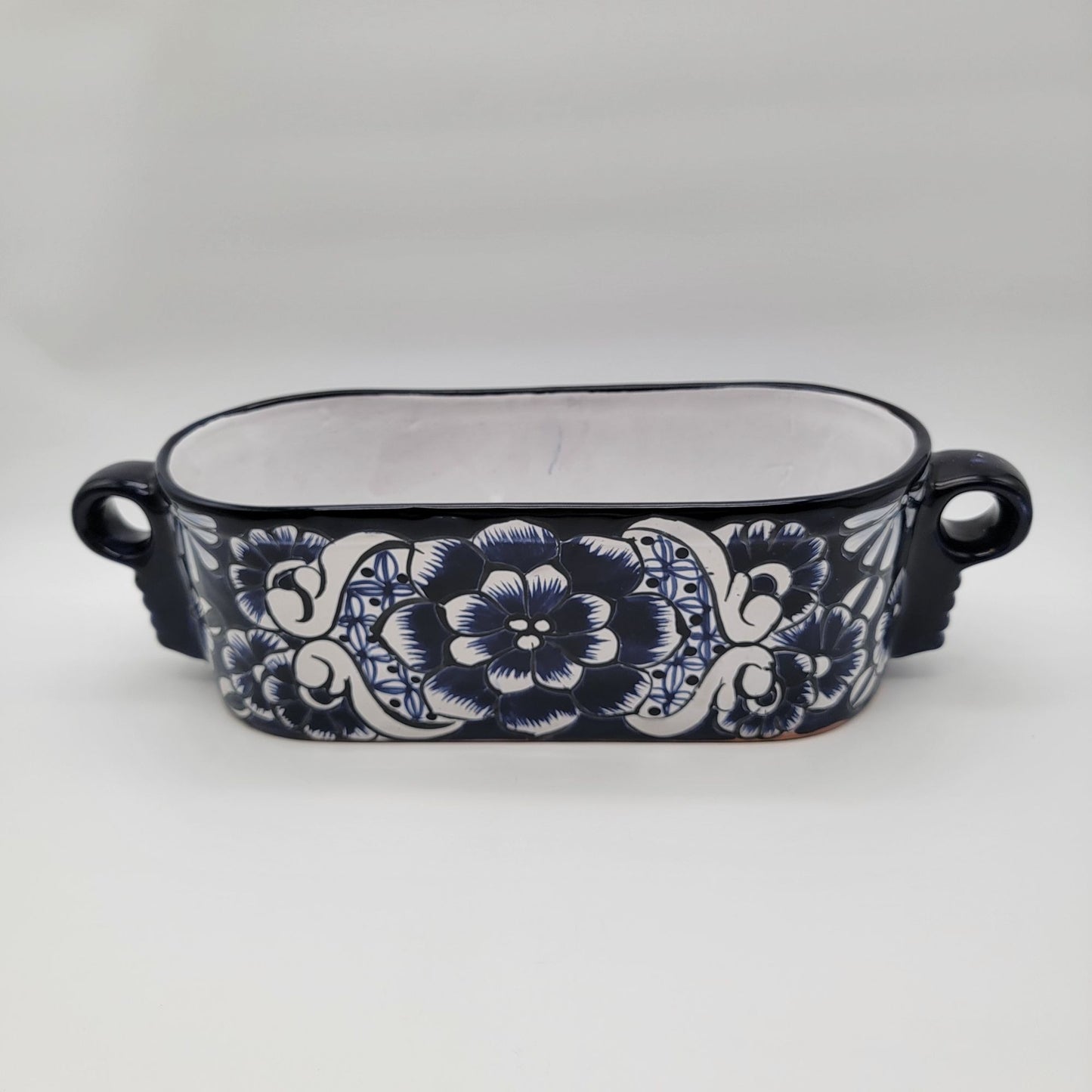 Talavera Mexican Pottery Window Planter Box Cobalt Blue