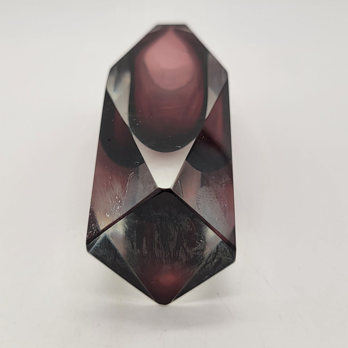 Mid-Century Purple Murano Faceted Sommerso Glass Vase by Luigi Mandruzzato, 1960