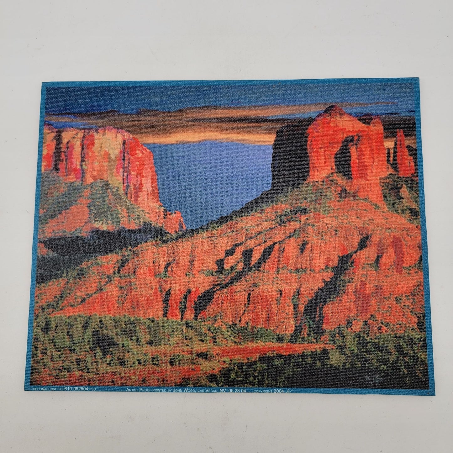 Vintage 2004 "Sedona Sunset" Giclee Print On Canvas Clayboard By John A. Wood Artist Proof Enhanced Photofusion