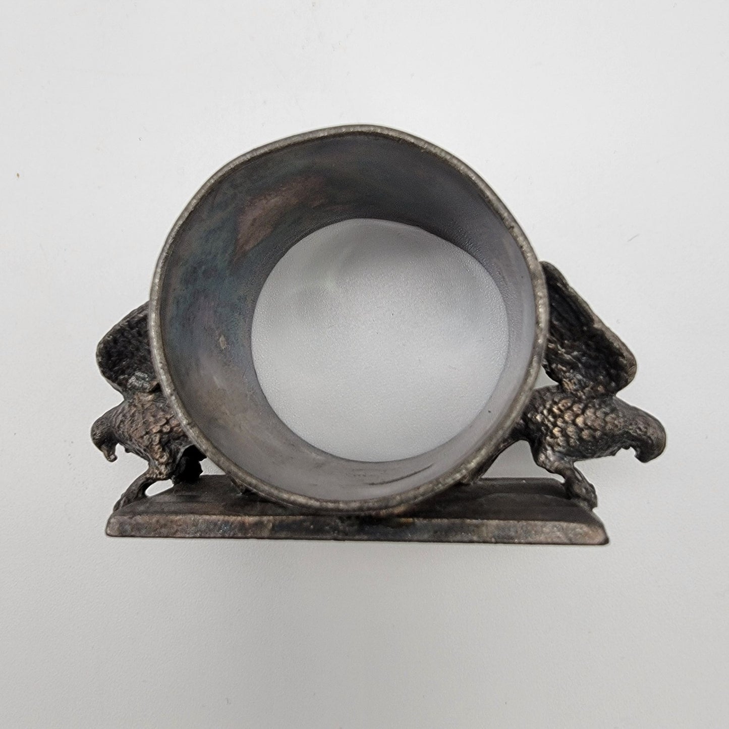 Antique Victorian Meriden Co Quadruple Plate Figural Eagle Napkin Ring