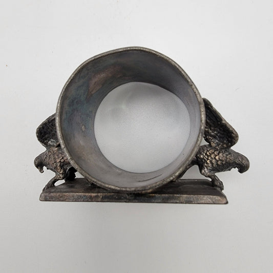 Antique Victorian Meriden Co Quadruple Plate Figural Eagle Napkin Ring