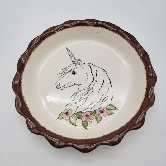 Vintage Bell Ceramics Unicorn Pie Dish 1976