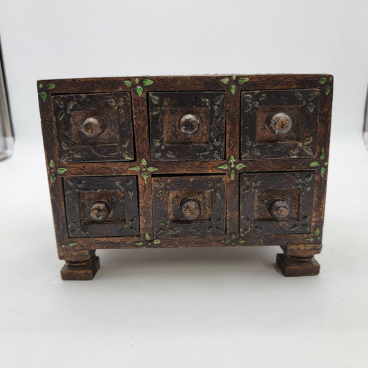 Handcrafted Wooden Apothecary Chest