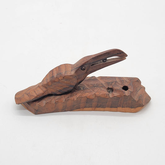 Vintage Raymond Clowers Carved Ziricote Wood Toucan Sculpture Bird