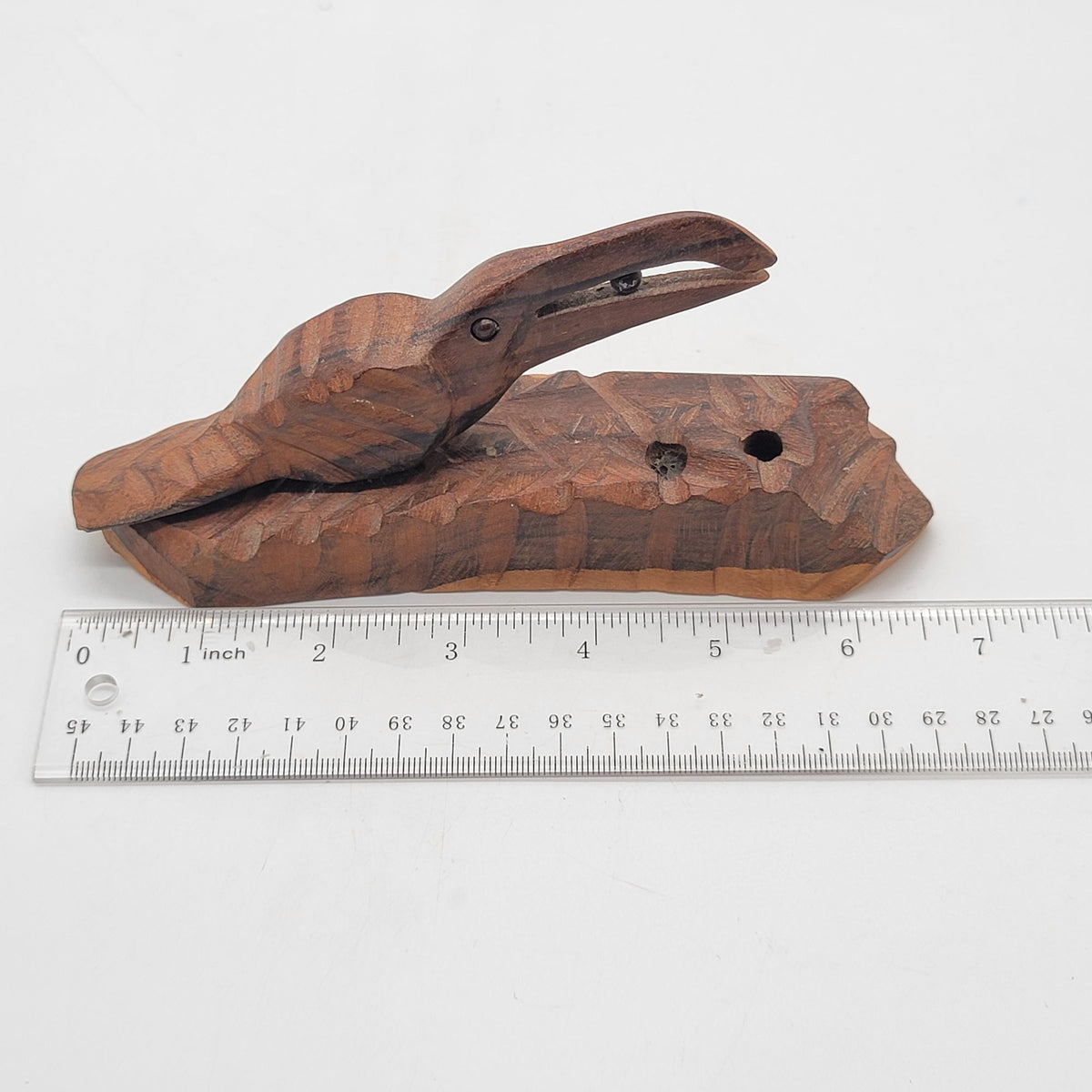 Vintage Raymond Clowers Carved Ziricote Wood Toucan Sculpture Bird