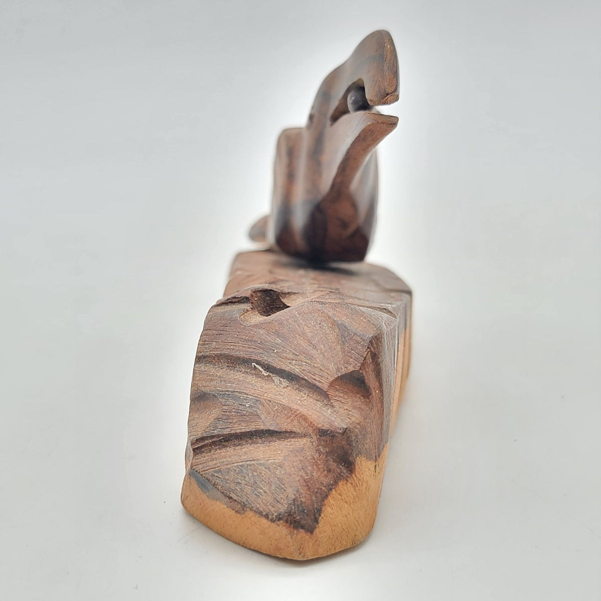 Vintage Raymond Clowers Carved Ziricote Wood Toucan Sculpture Bird