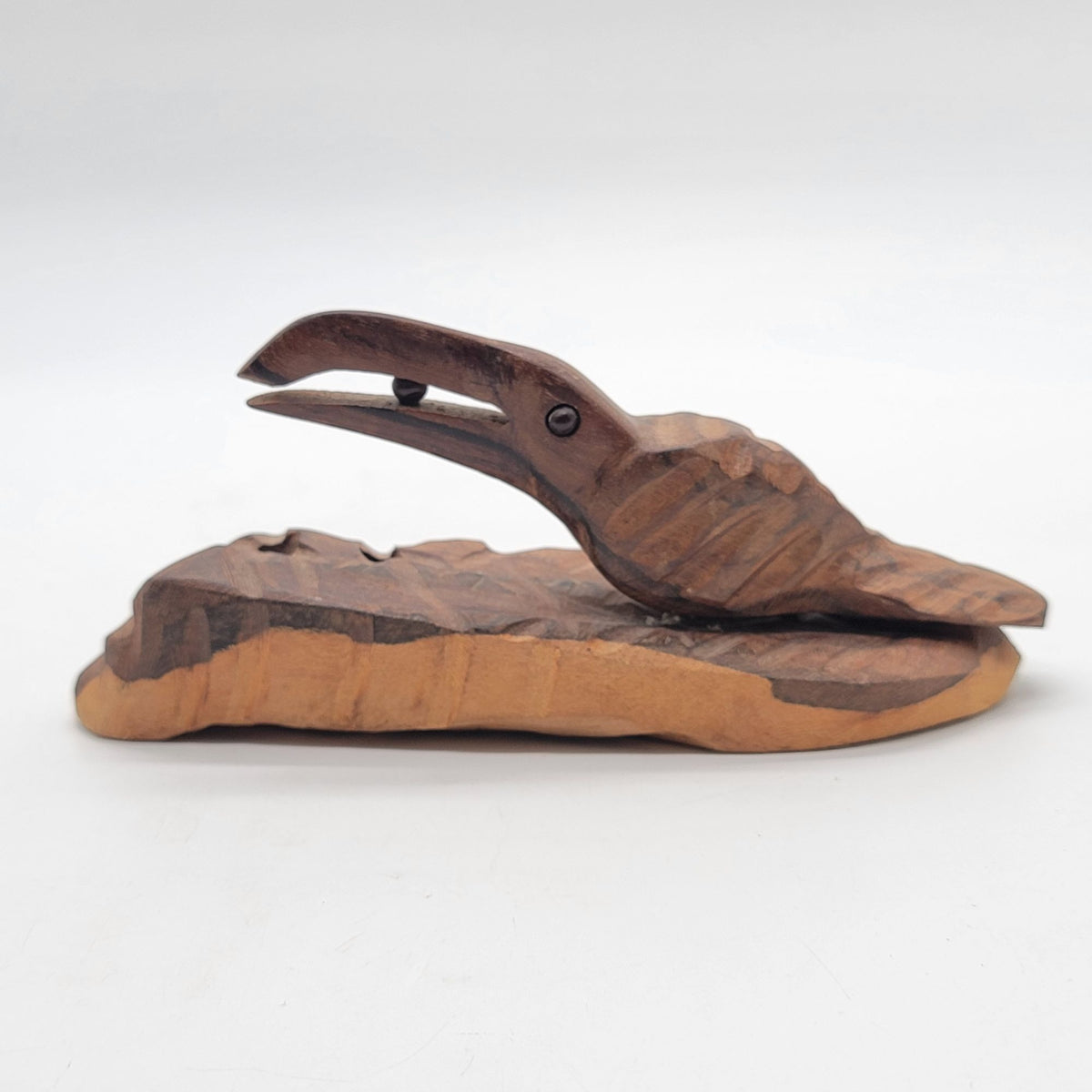 Vintage Raymond Clowers Carved Ziricote Wood Toucan Sculpture Bird