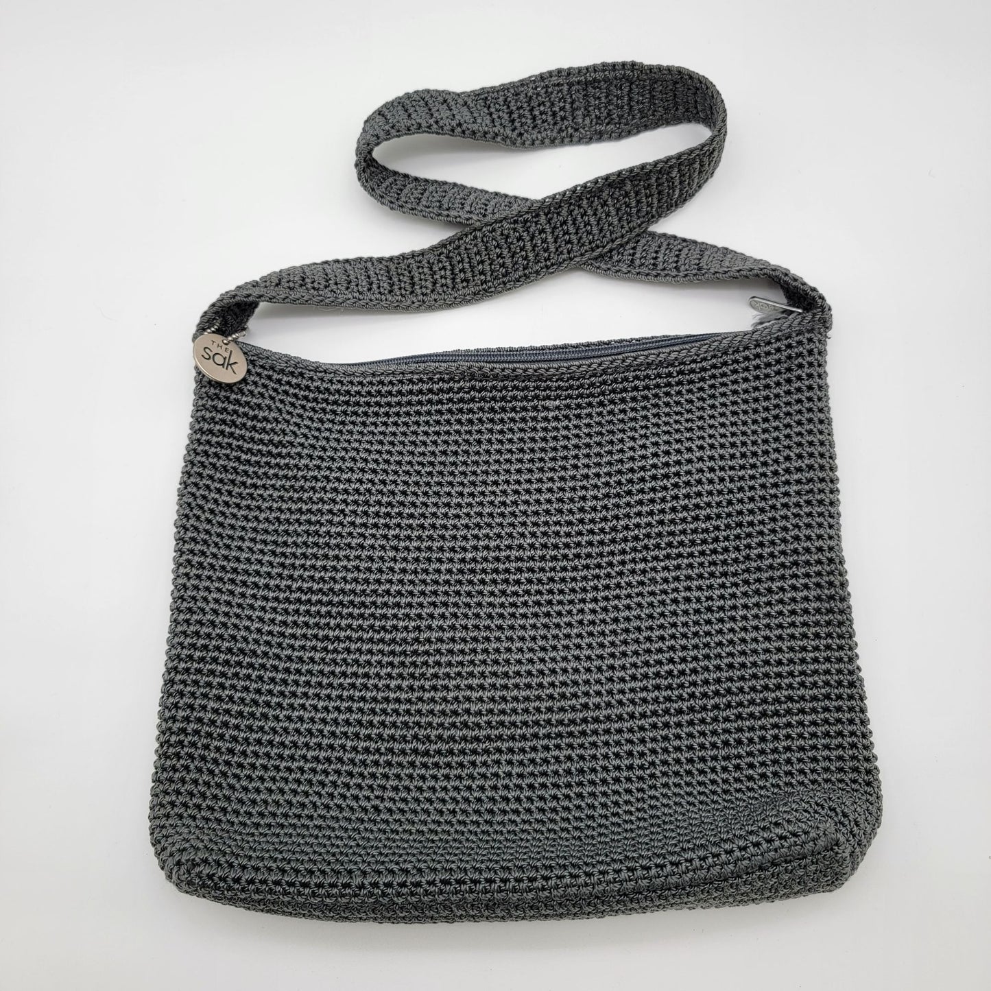 the sak Crocheted Gray Shoulder Bag Purse