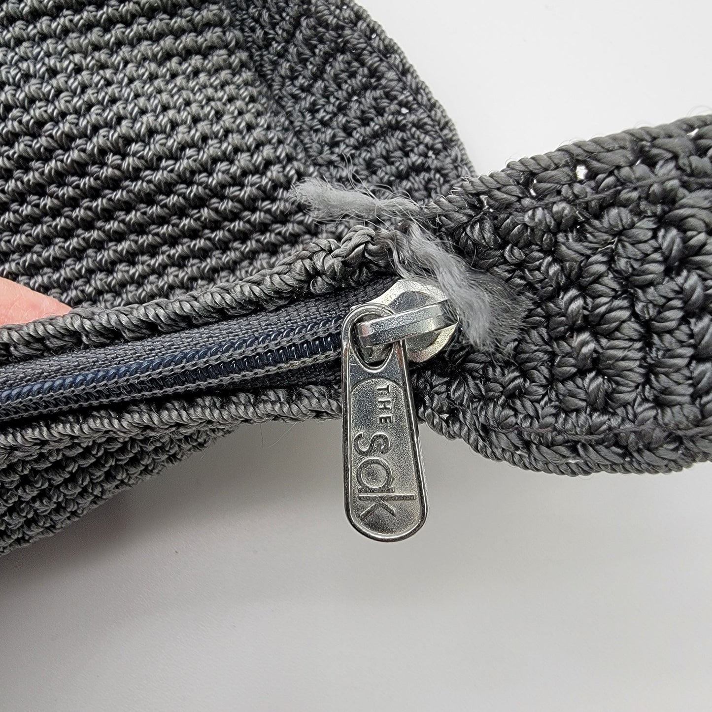 the sak Crocheted Gray Shoulder Bag Purse