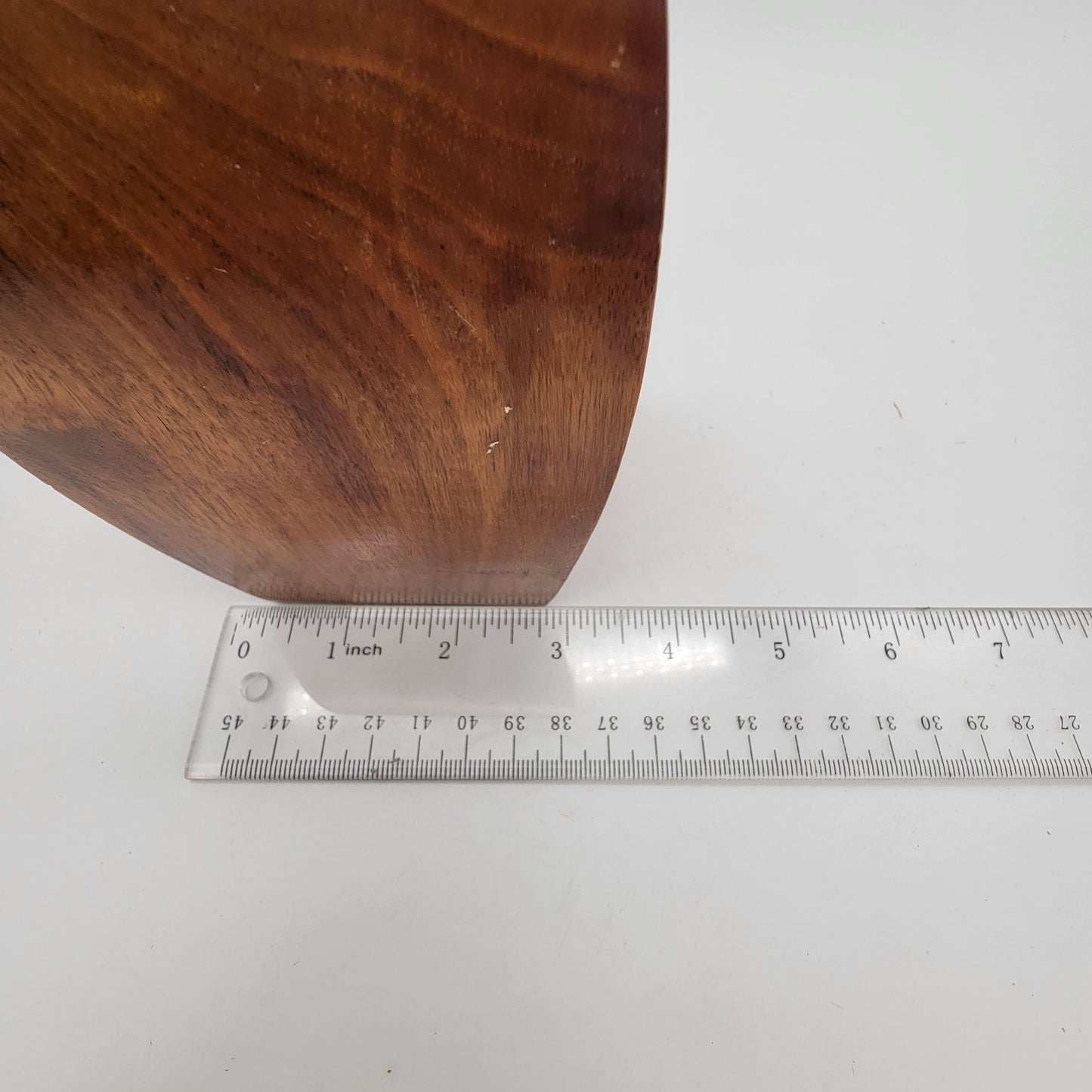 Vintage MCM Asymetrical Wood Vase Signed F Nestel