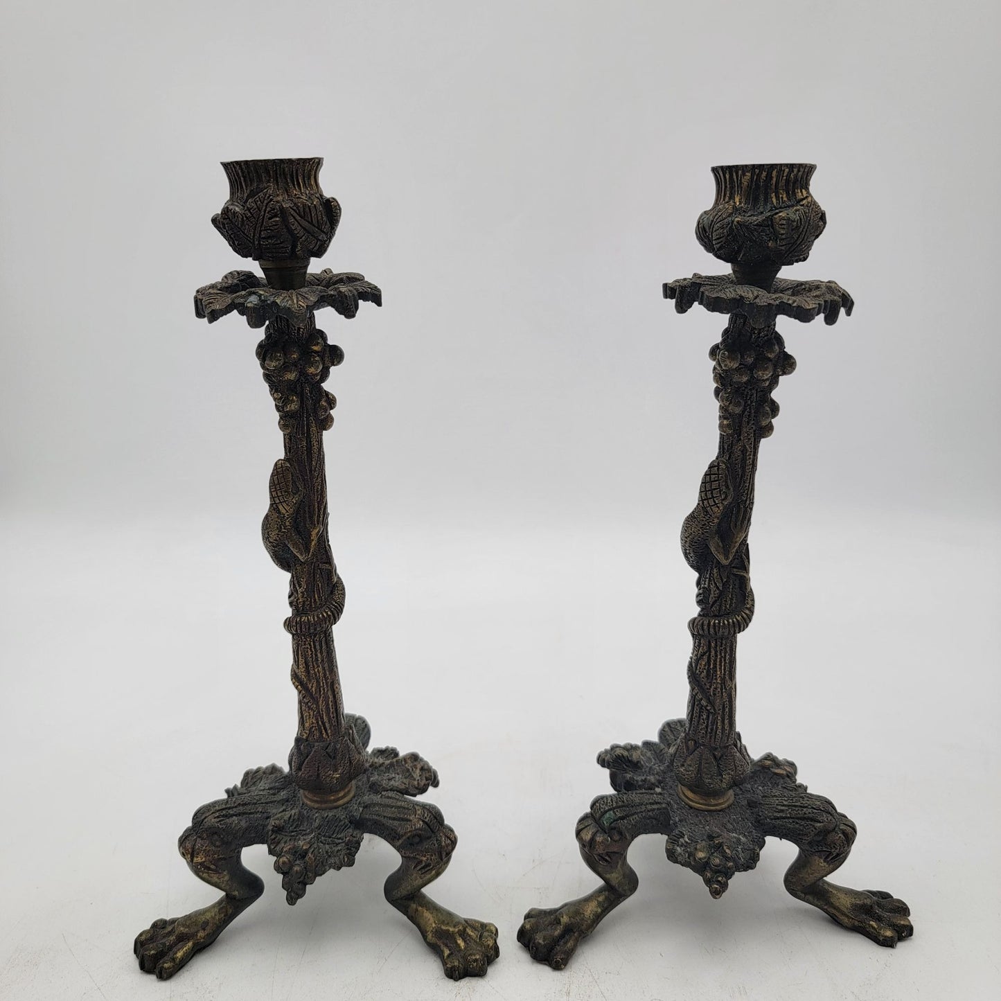 Antique Delafontaine Louis XVI Style France Bronze Candlesticks
