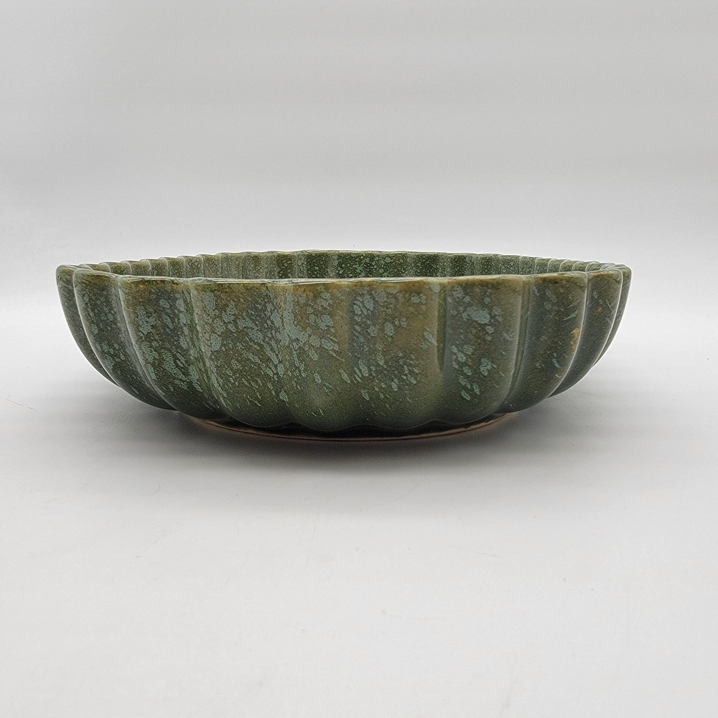 Vintage MCM Brush-McCoy Pottery Green Ikebana Console Bowl