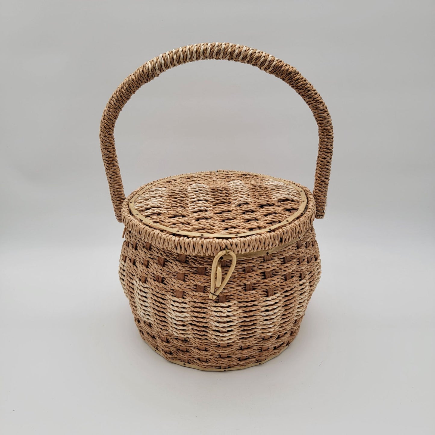 Vintage 1960s Wicker Sewing Basket