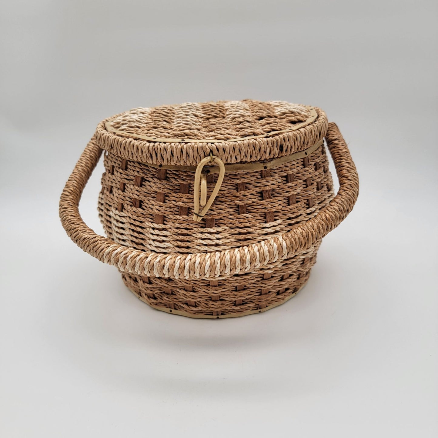 Vintage 1960s Wicker Sewing Basket