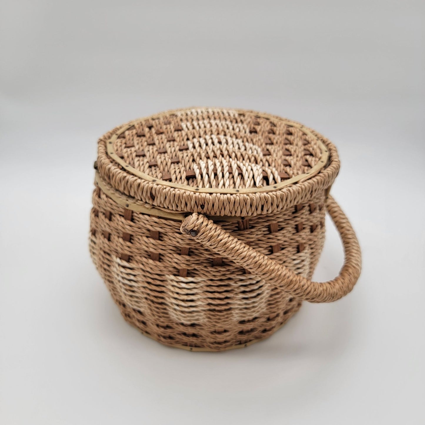 Vintage 1960s Wicker Sewing Basket