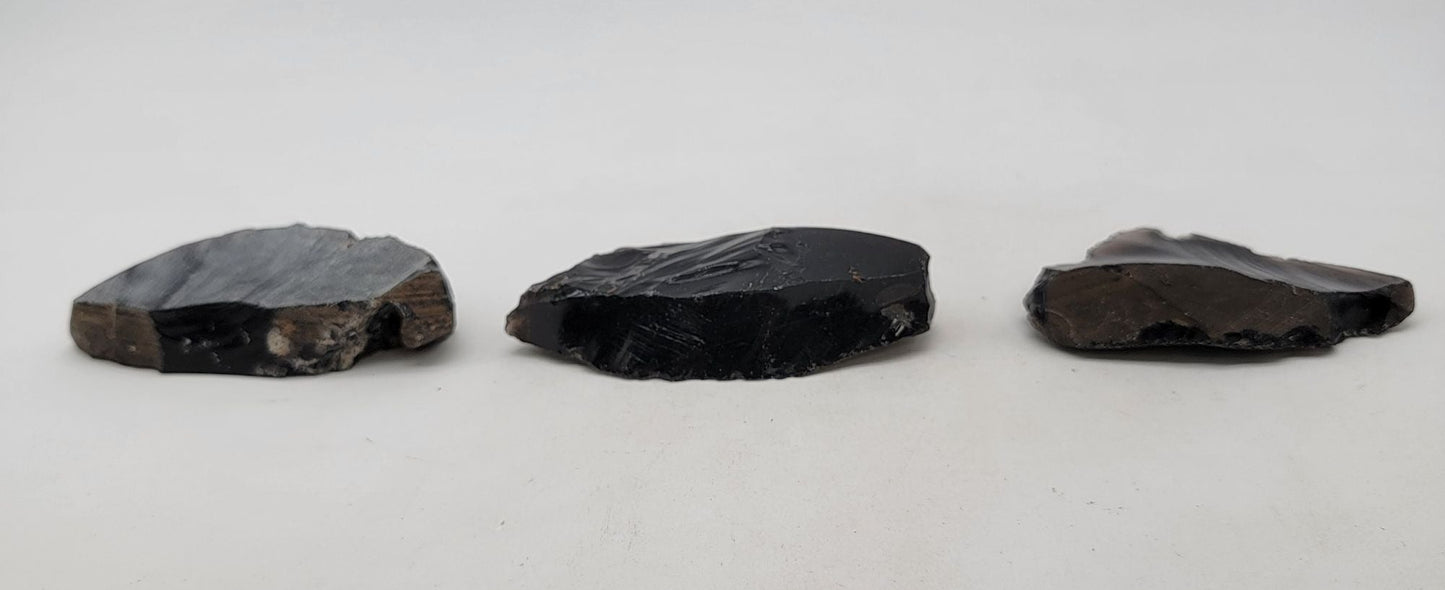 3 Obsidian Raw Specimens