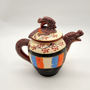 Vintage Japanese Satsuma Immortals Dragonware Teapot