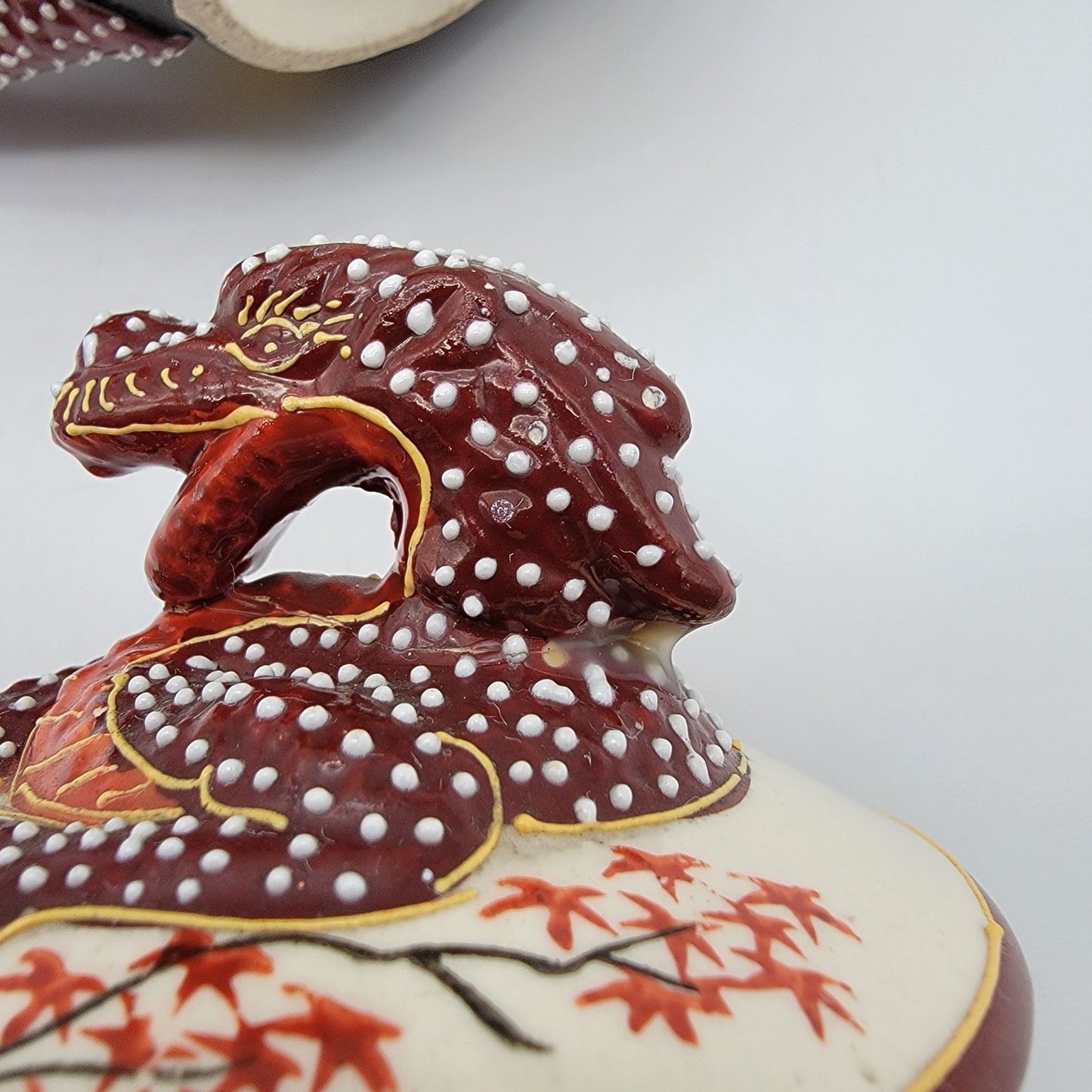 Vintage Japanese Satsuma Immortals Dragonware Teapot