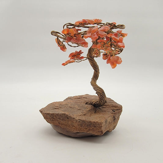 Vintage Carnelian Gemstone Bonsai Tree