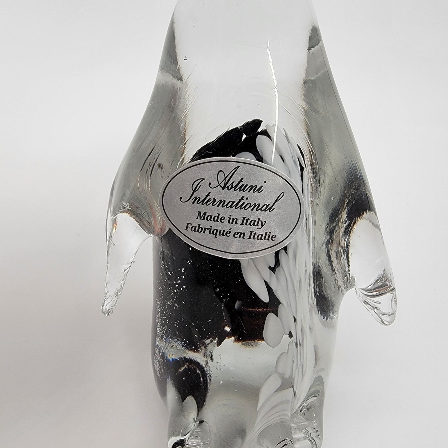Astuni Italian Art Glass Penguin Sculpture - NEW