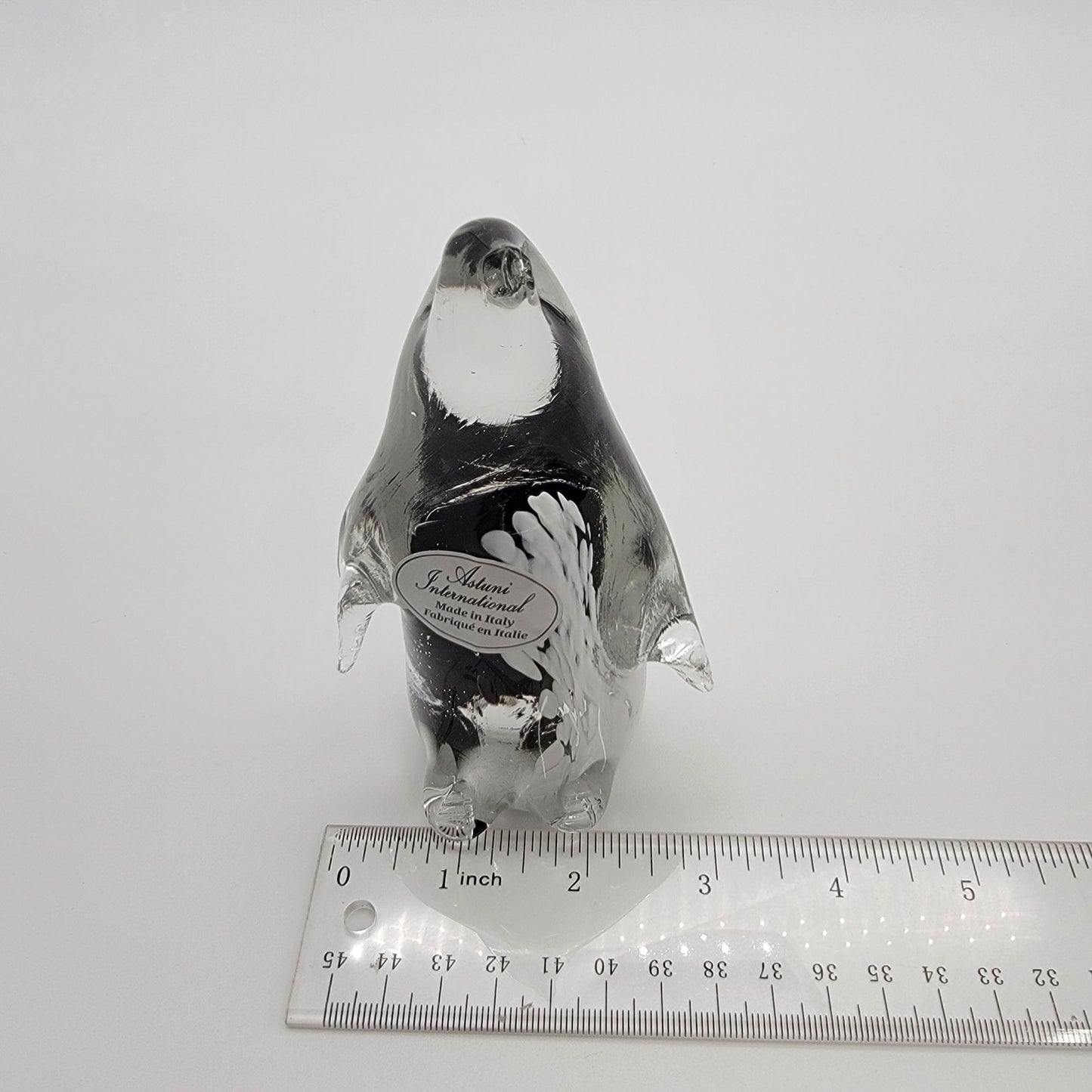 Astuni Italian Art Glass Penguin Sculpture - NEW