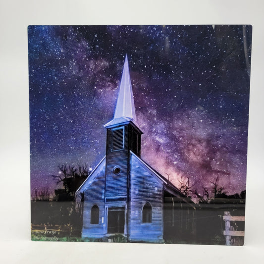 Church Under Starry Night Metal Print Wall Art By Rose Fraijo Photography
