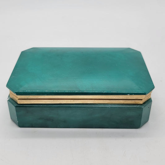 1960s Mid Century Italian Green Alabaster Box