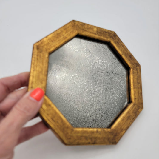 Vintage Design-Arts Octagonal Mirror With Gold Wooden Frame
