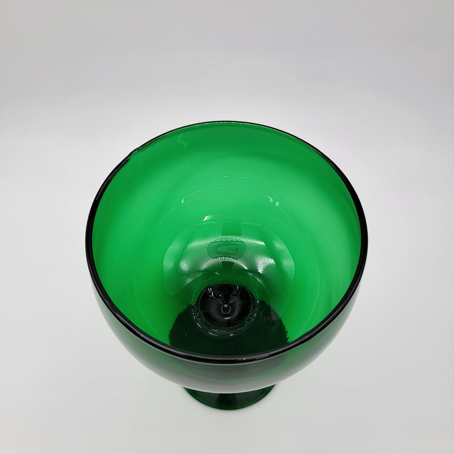 Vintage Emerald Green Art Glass Goblet Vase