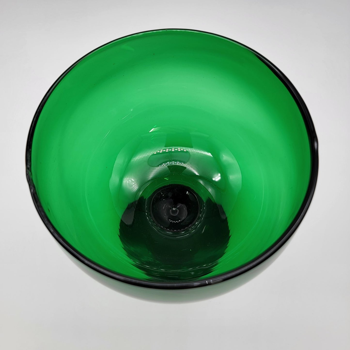 Vintage Emerald Green Art Glass Goblet Vase