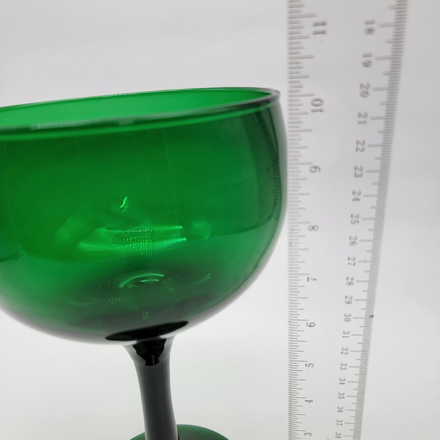 Vintage Emerald Green Art Glass Goblet Vase