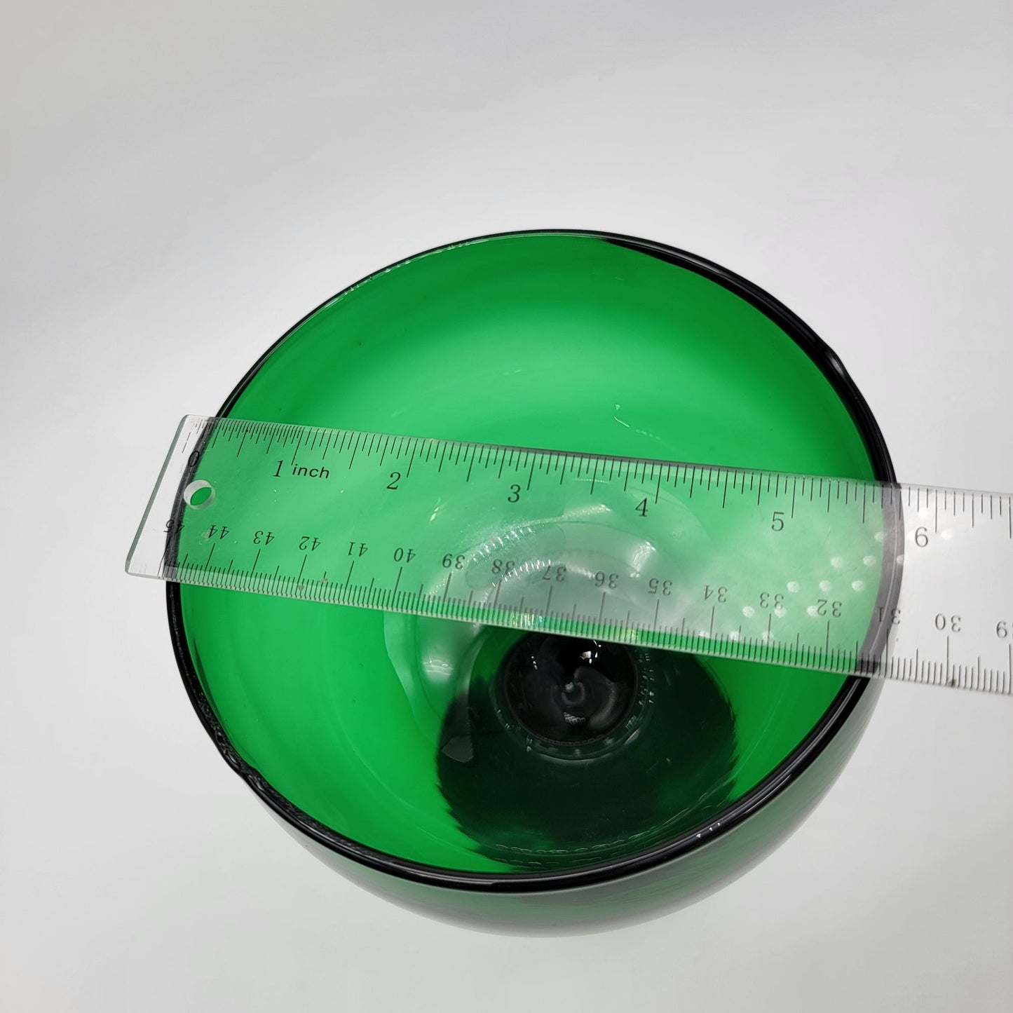 Vintage Emerald Green Art Glass Goblet Vase
