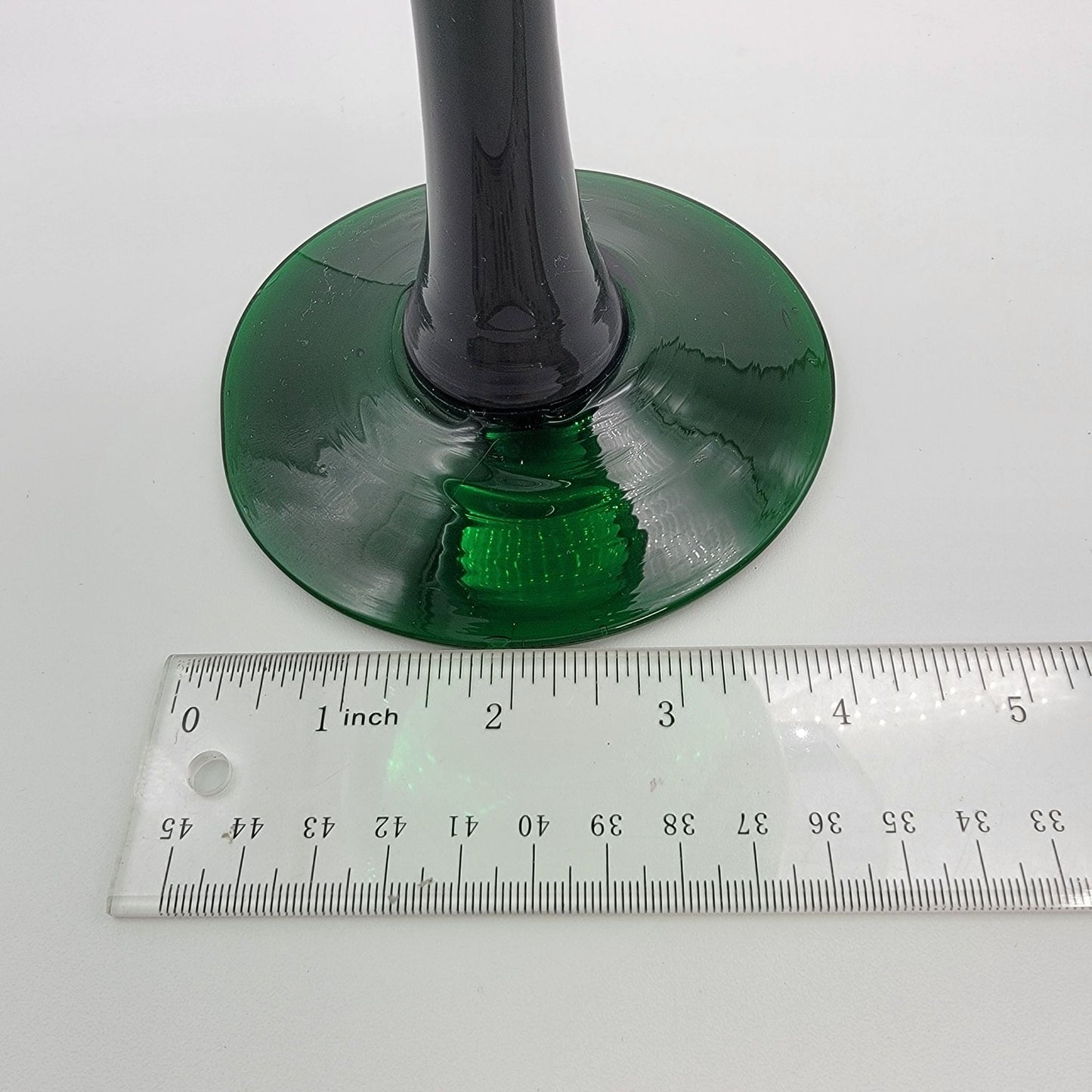 Vintage Emerald Green Art Glass Goblet Vase