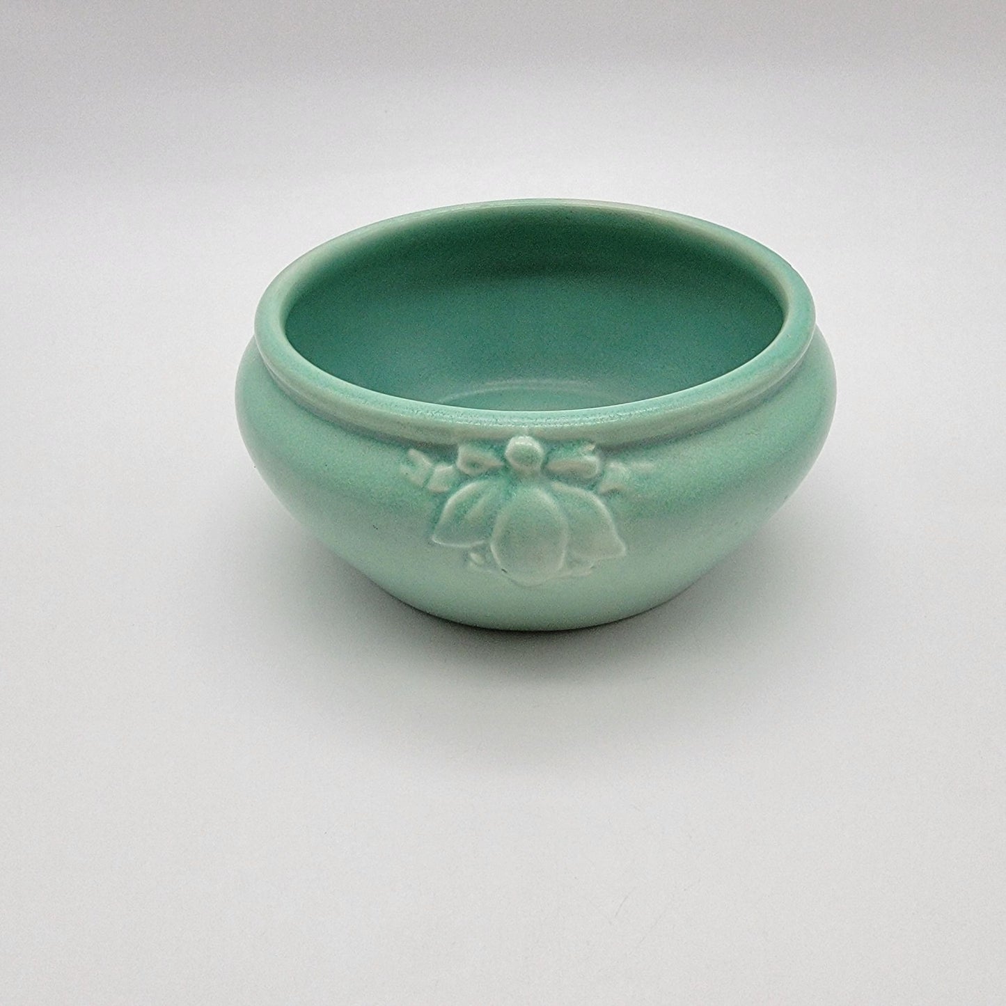 Vintage Red Wing Pottery #865 Teal Green Bowl Vase Planter - As Found