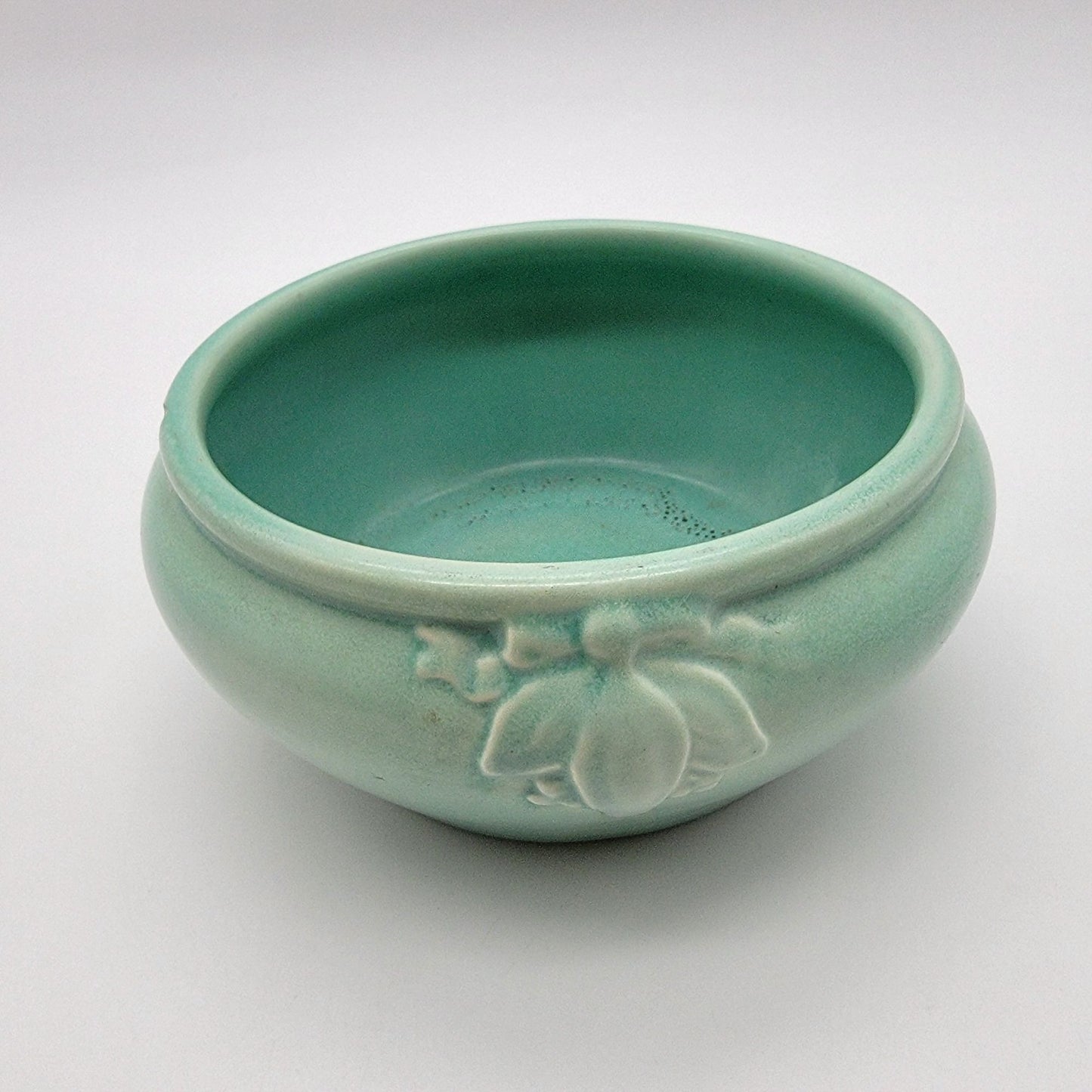 Vintage Red Wing Pottery #865 Teal Green Bowl Vase Planter - As Found