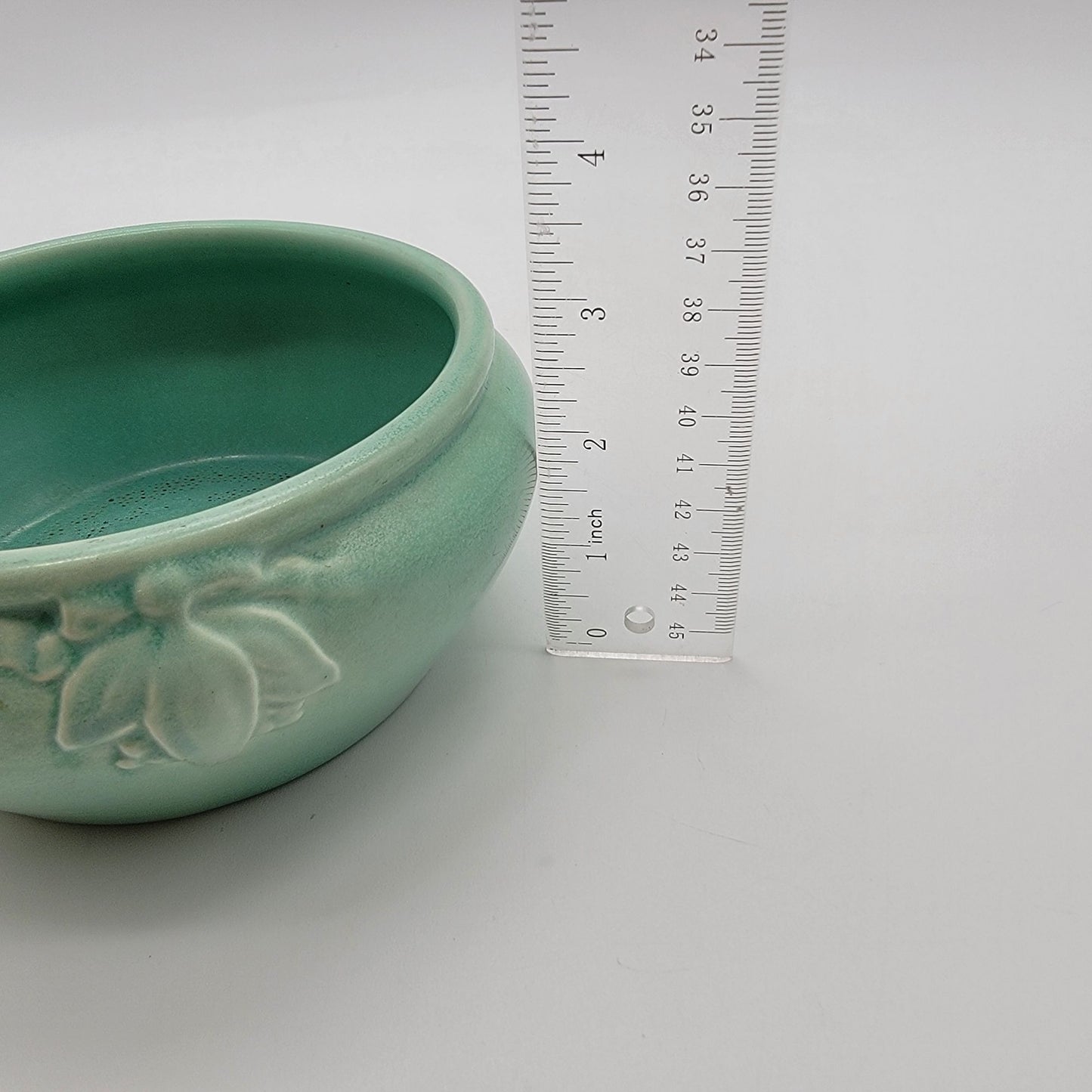 Vintage Red Wing Pottery #865 Teal Green Bowl Vase Planter - As Found