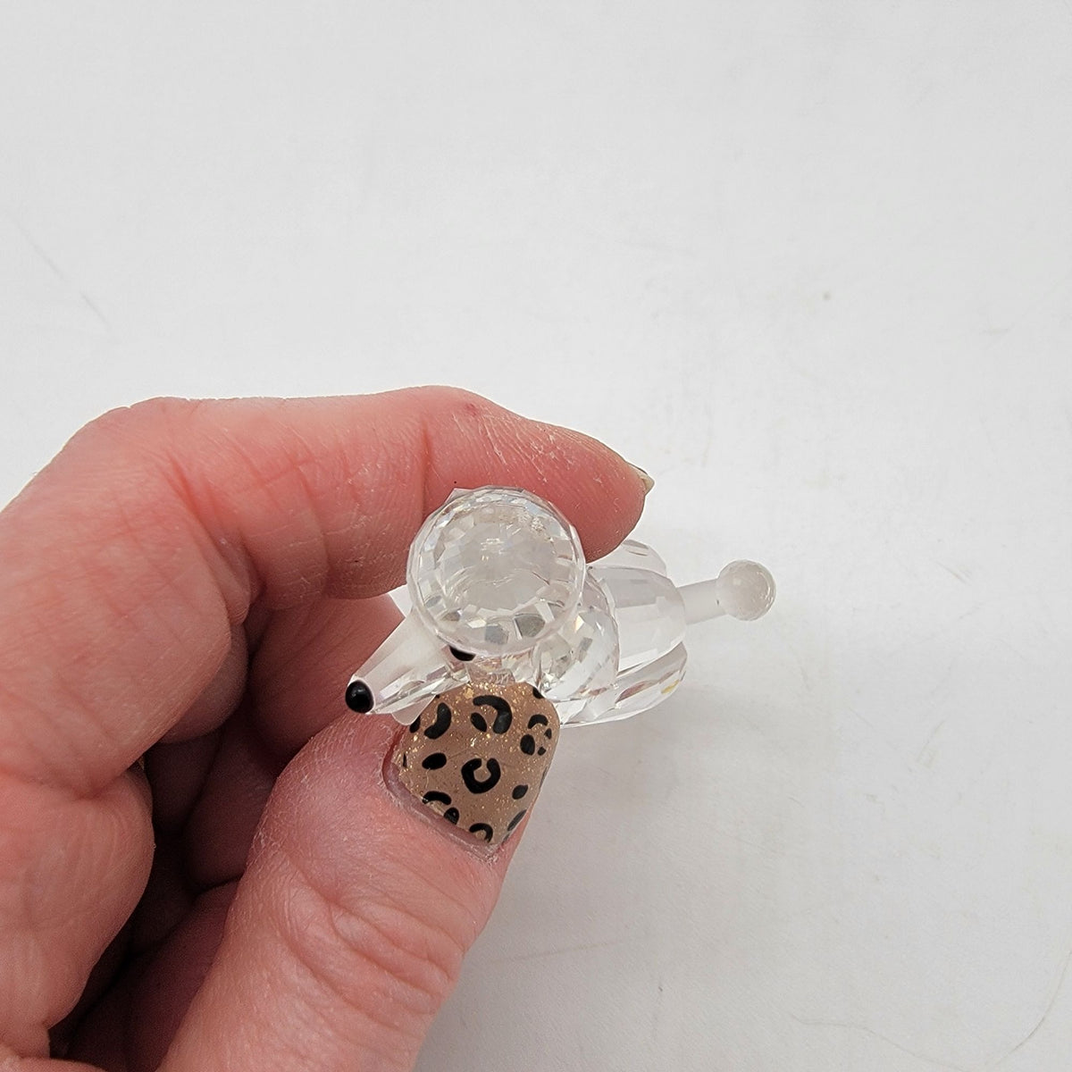 Swarovski Silver Crystal Sitting Poodle Figurine With Box