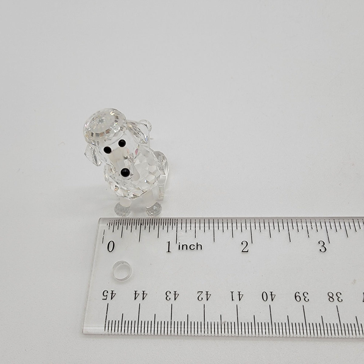 Swarovski Silver Crystal Sitting Poodle Figurine With Box