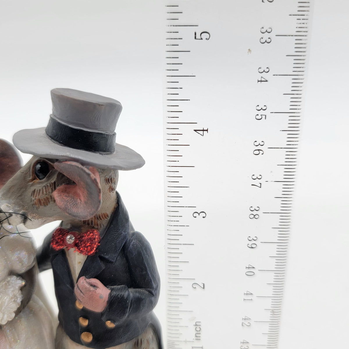 Adorable Bride & Groom Mice Couple Figurine Cake Topper