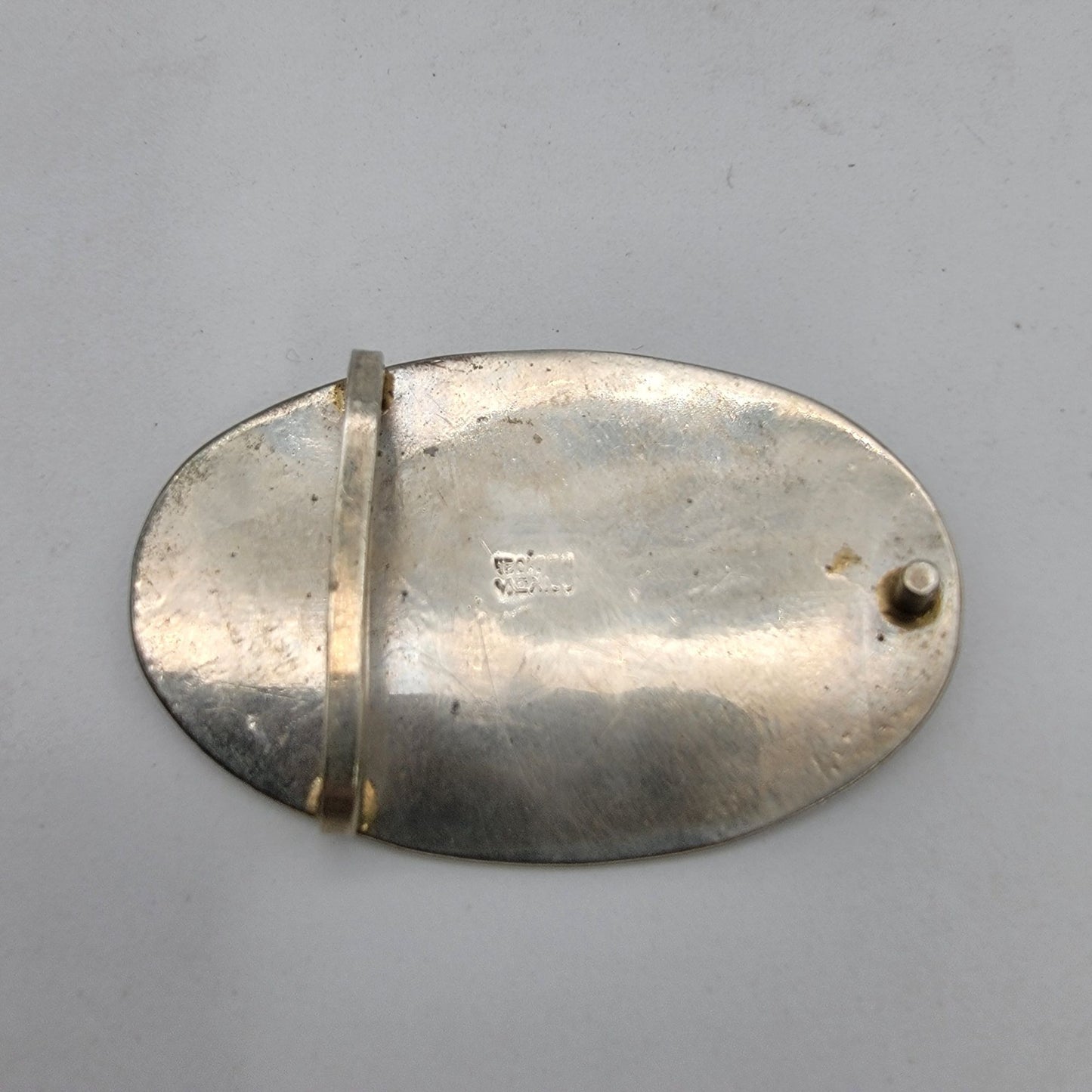 Vintage Mexican Abalone Inlay Belt Buckle With Bird