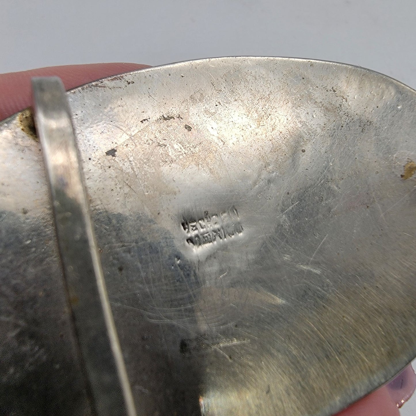 Vintage Mexican Abalone Inlay Belt Buckle With Bird