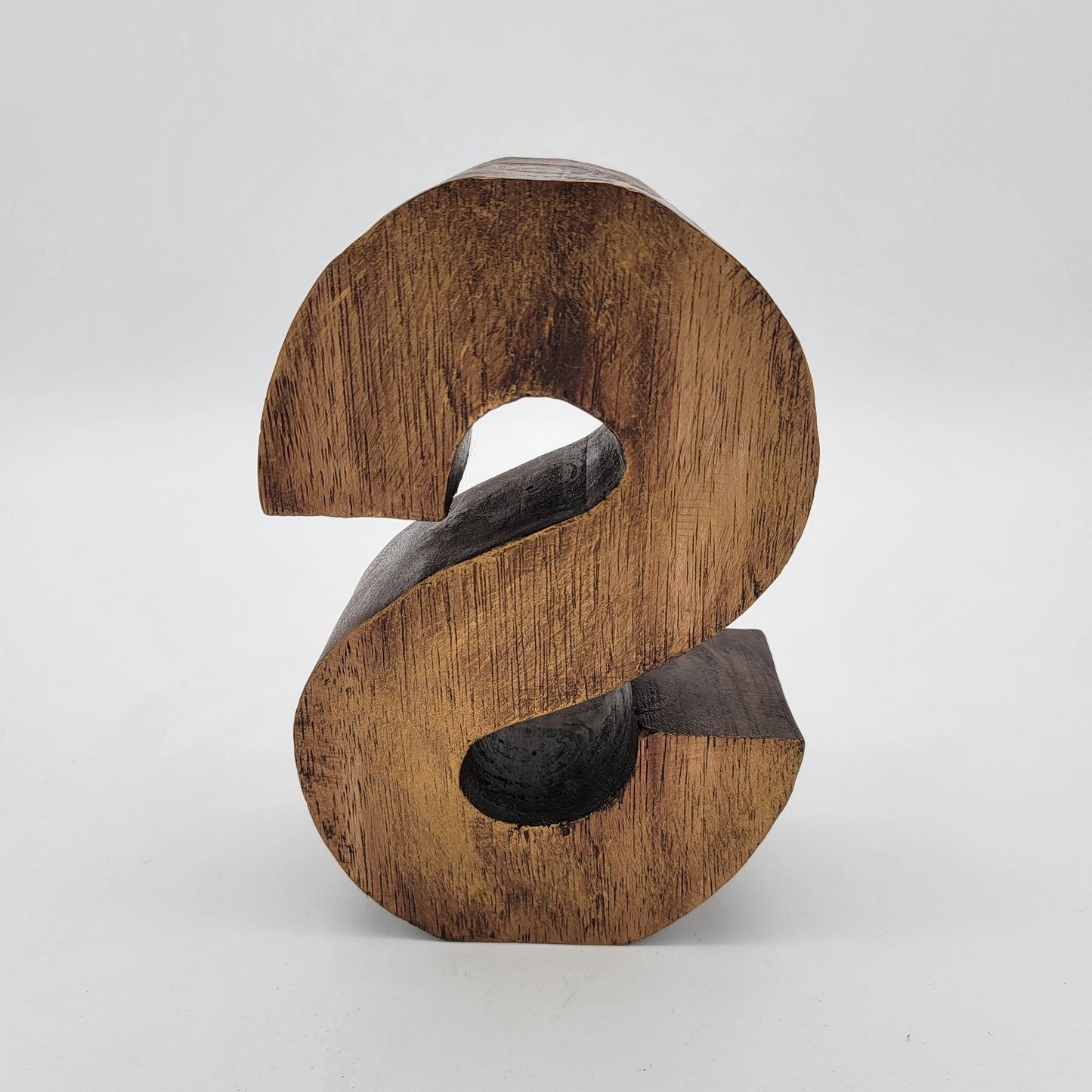Rustic Wooden Block Letter "S" Free Standing