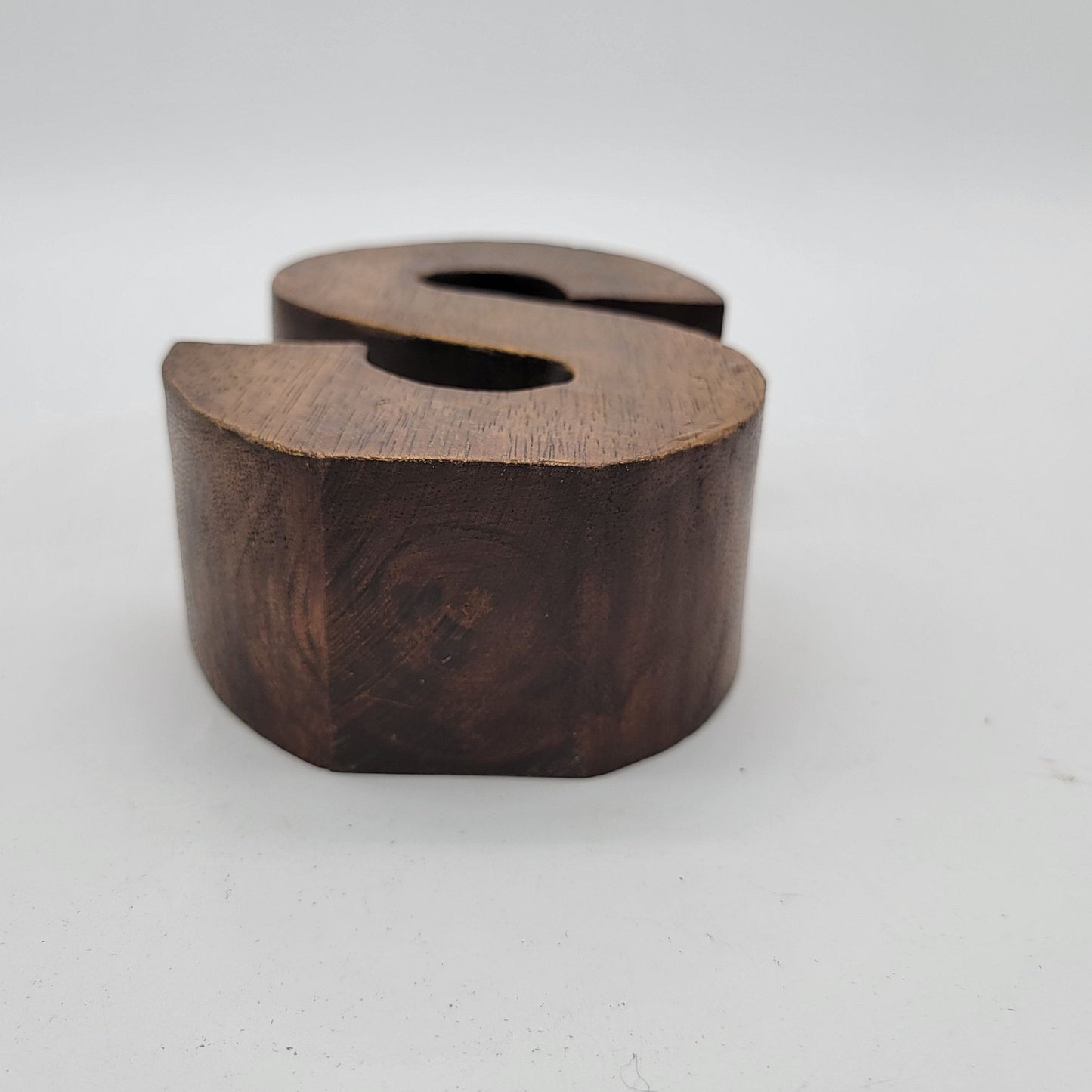 Rustic Wooden Block Letter "S" Free Standing