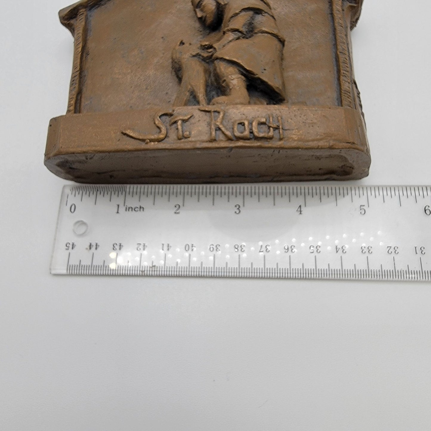 St. Roch Patron Of Dogs Plaque Sculpture By Hank Schlau