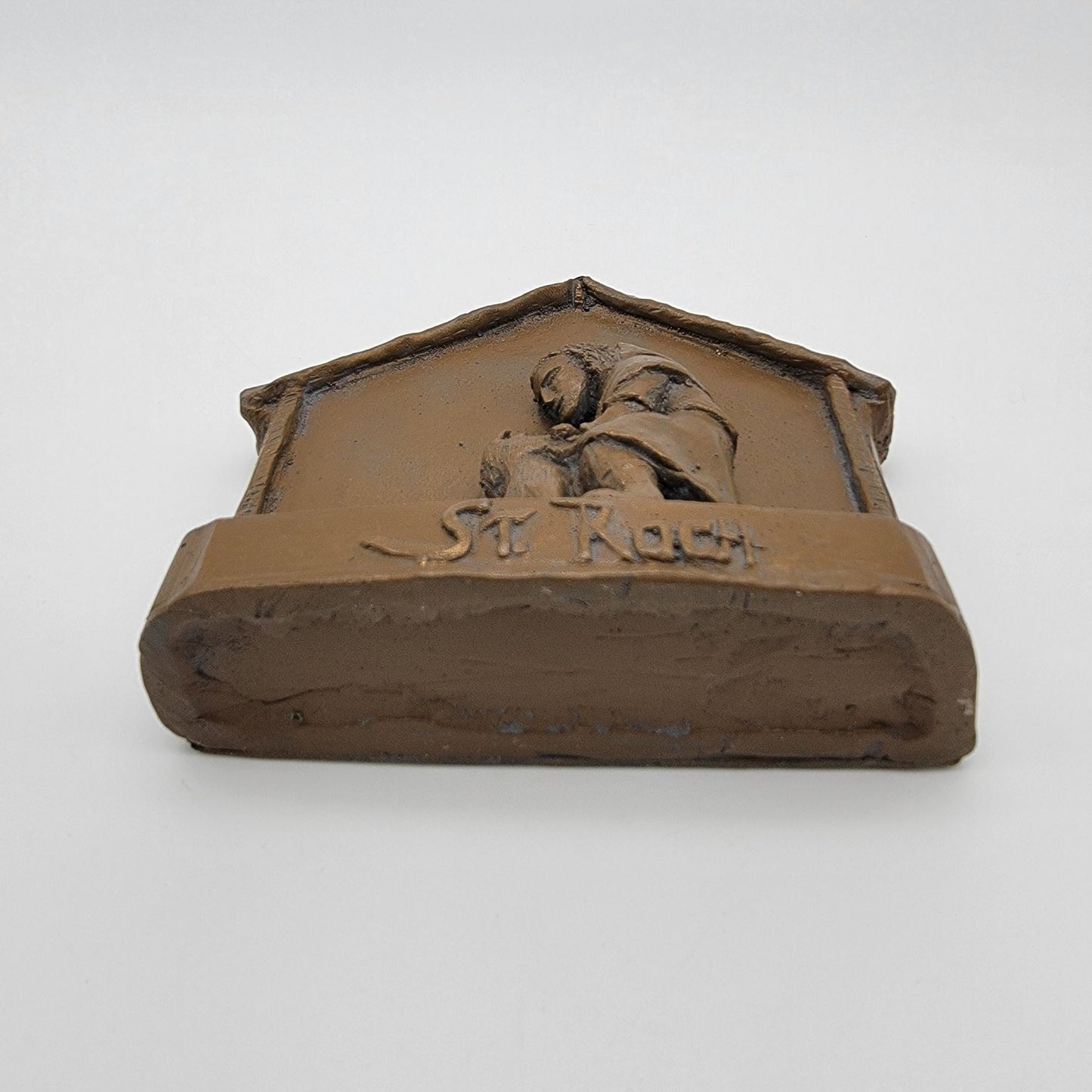 St. Roch Patron Of Dogs Plaque Sculpture By Hank Schlau